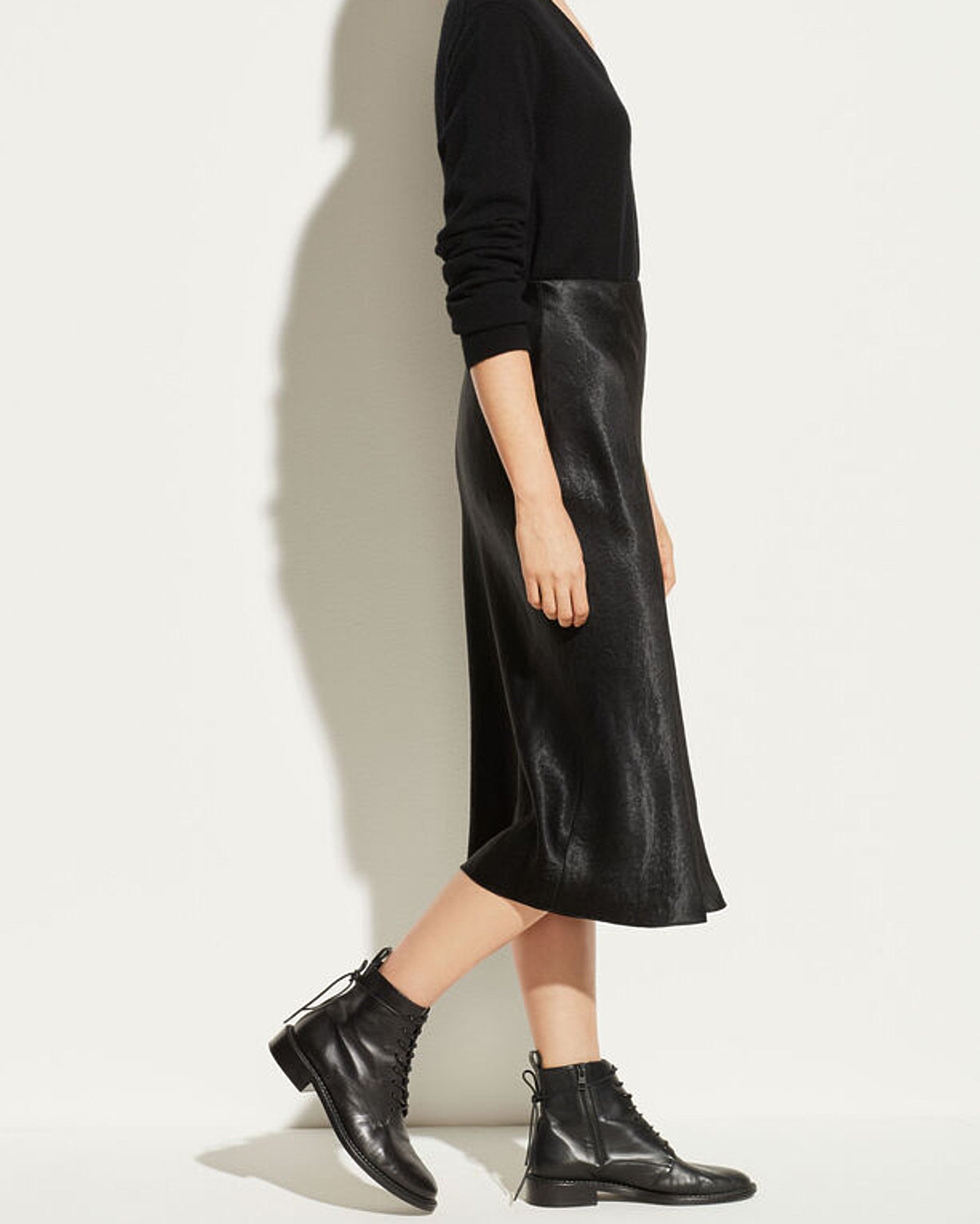 Satin Slip Skirt-Skirts and Shorts-Vince-Black-XS-Mercantile Portland