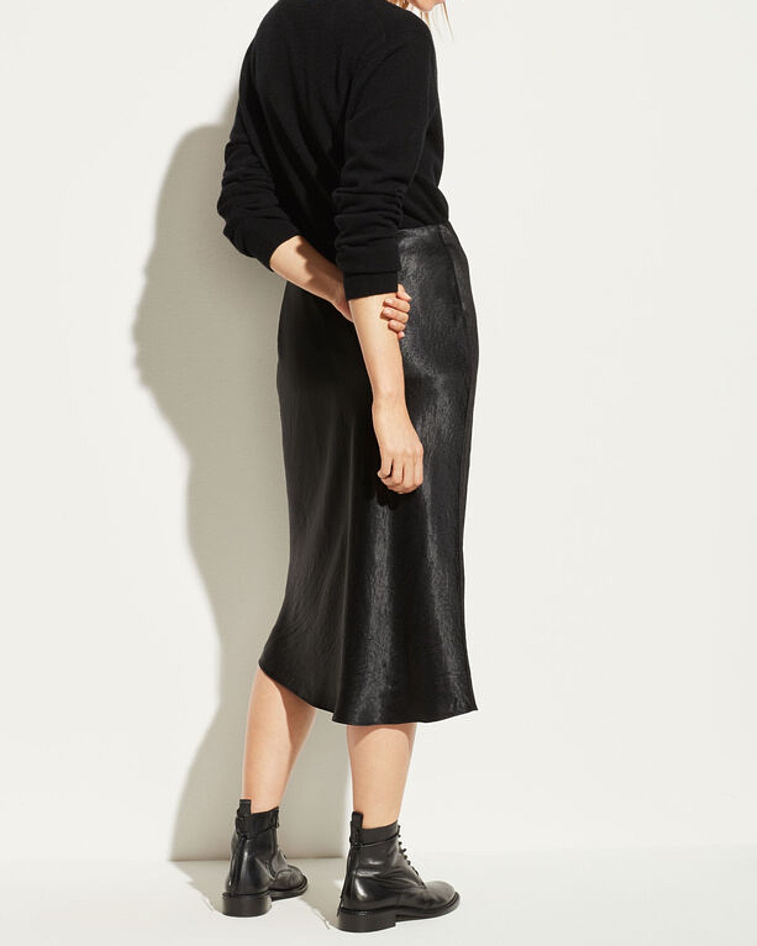Satin Slip Skirt-Skirts and Shorts-Vince-Black-XS-Mercantile Portland