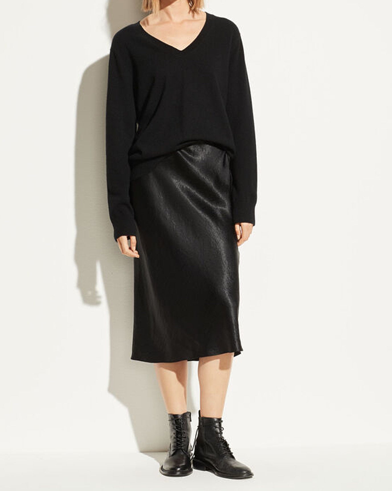 Satin Slip Skirt-Skirts and Shorts-Vince-Black-XS-Mercantile Portland