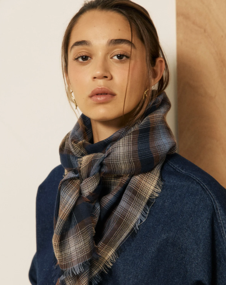 Scarf-Accessories-HARTFORD-Blue & Off-White-OS-Mercantile Portland