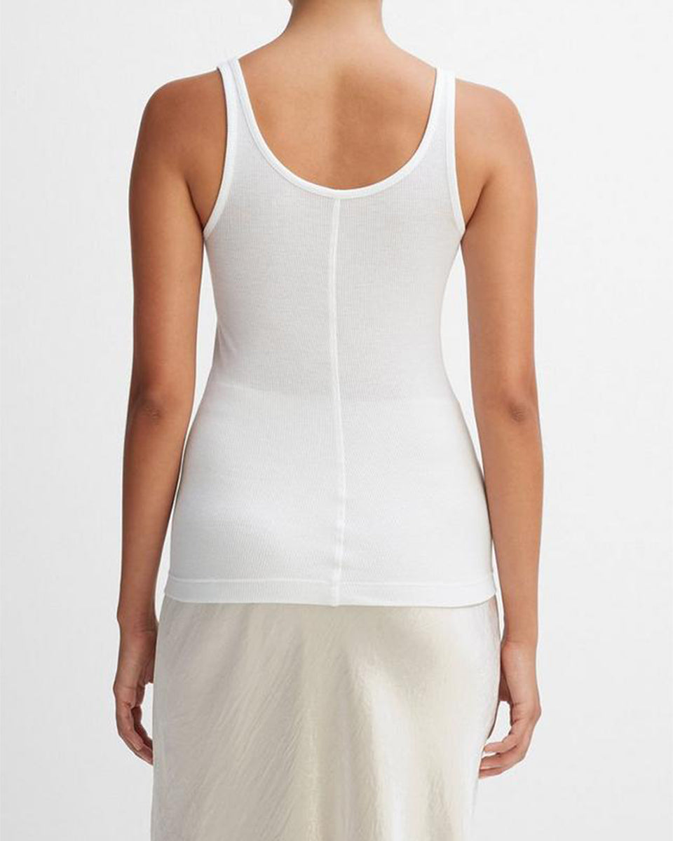 Scoop Neck Tank-Tops-Vince-White-XS-Mercantile Portland