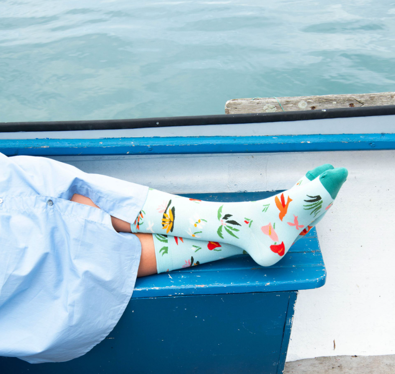 Semis Socks-Socks-Bonne Maison-Aqua-36/38-Mercantile Portland
