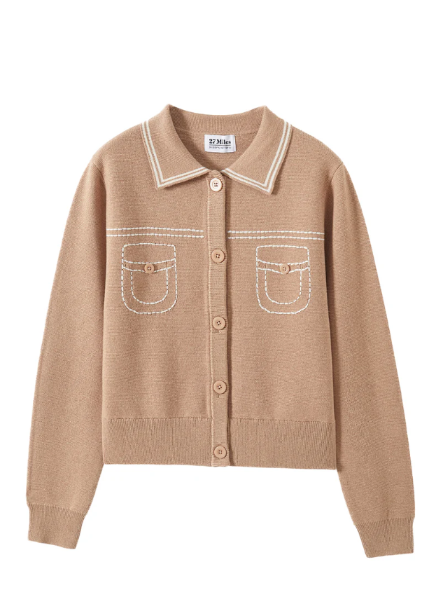 Shirley Collared Cardigan-Sweaters-27 Miles-Camel-XS-Mercantile Portland