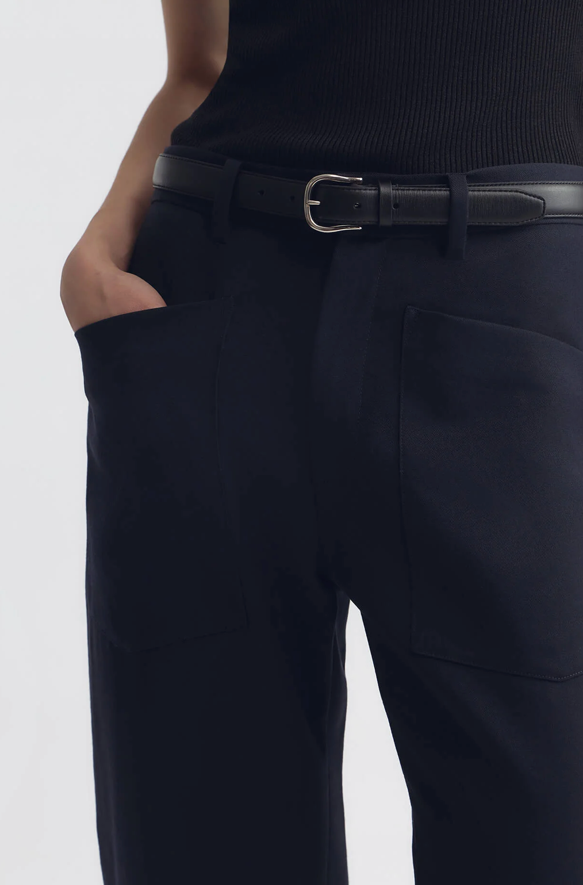 Shon Wool Pant in Midnight-Pants-Nili Lotan-Midnight-00-Mercantile Portland