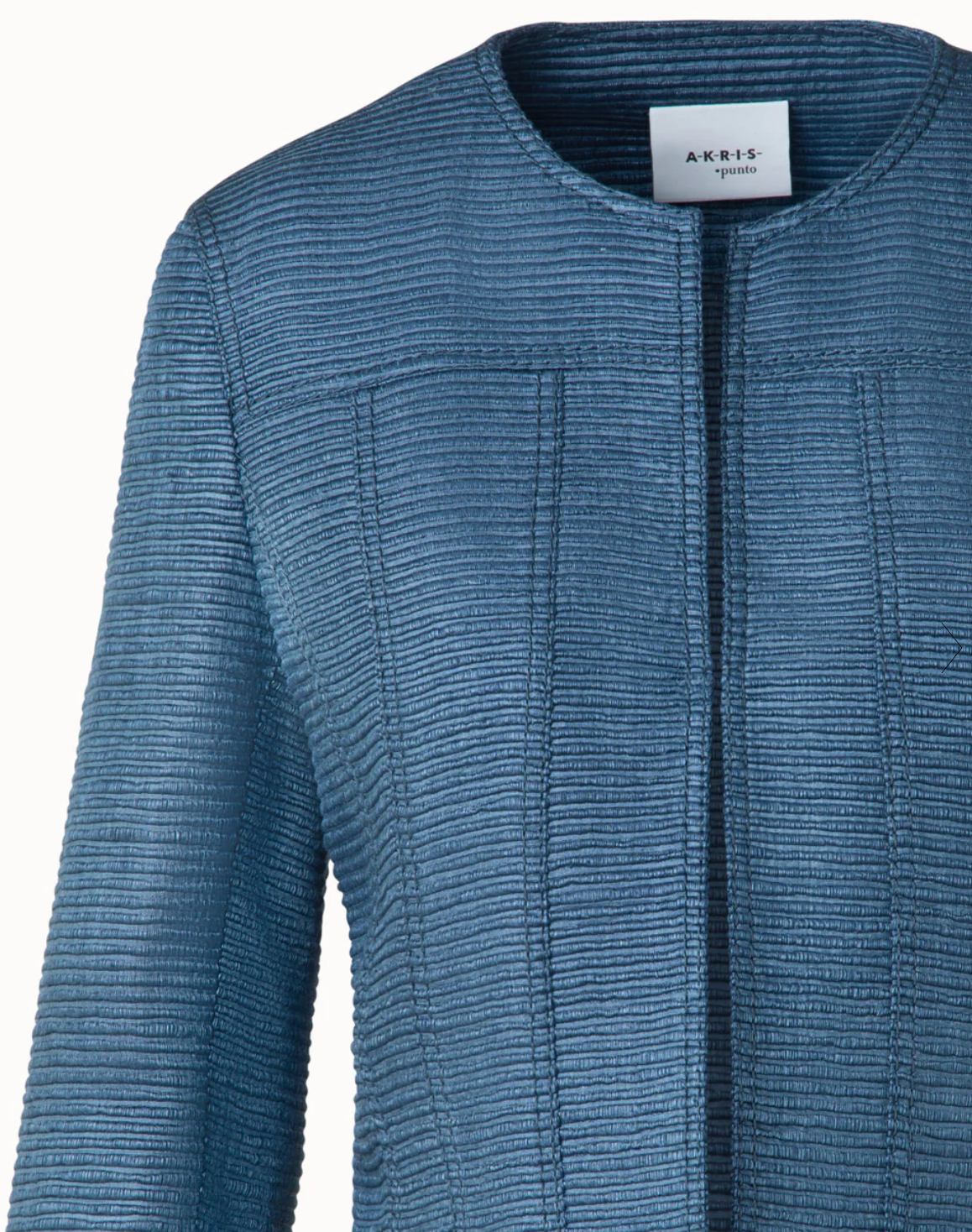 Short Jacket in Indian Silk Ottoman-Outerwear-Akris Punto-Medium Blue-0-Mercantile Portland