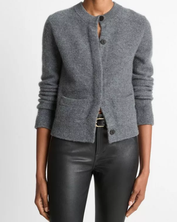 Shrunken Cardigan-Clothing-Vince-Heather Graphite-XXS-Mercantile Portland