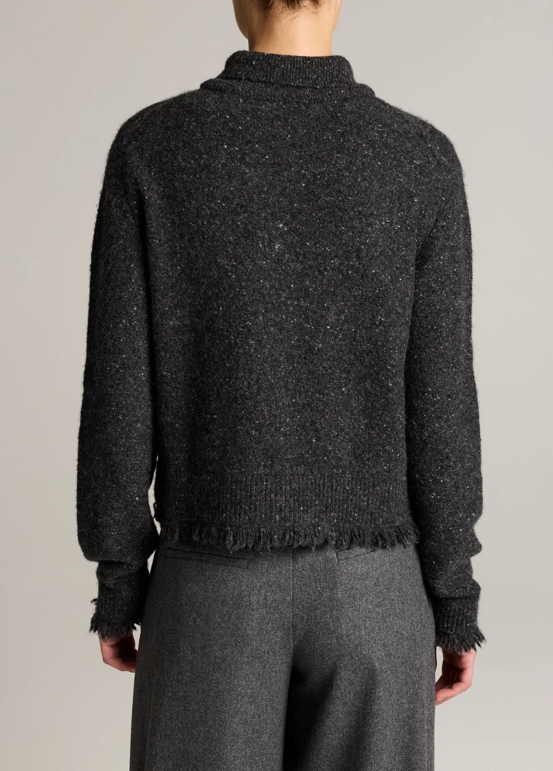 Shrunken Donegal Cardigan in Dark Charcoal-Sweaters-Vince-Dark Charcoal-XS-Mercantile Portland