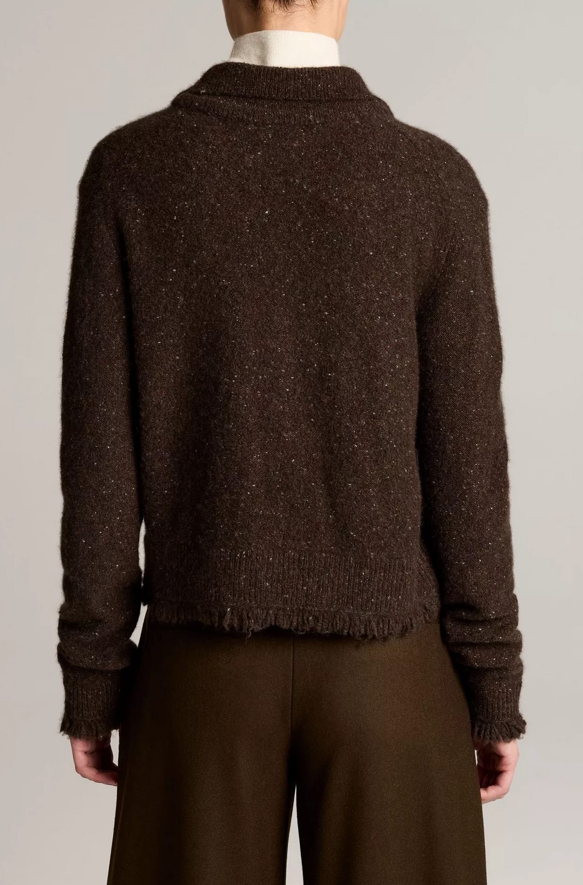 Shrunken Donegal Cardigan in Pinewood Cashmere-Sweaters-Vince-Pinewood-XS-Mercantile Portland