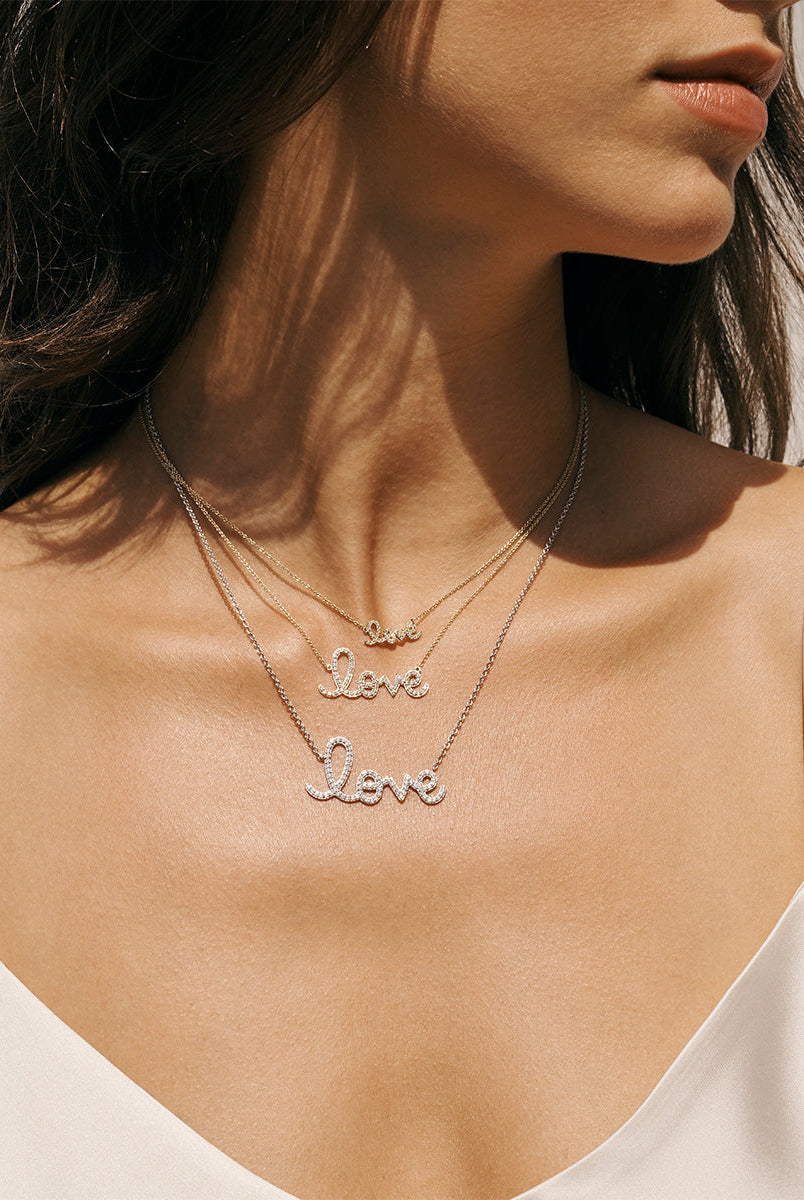 Small Diamond Love Necklace-Jewelry-Sydney Evan-OS-Mercantile Portland