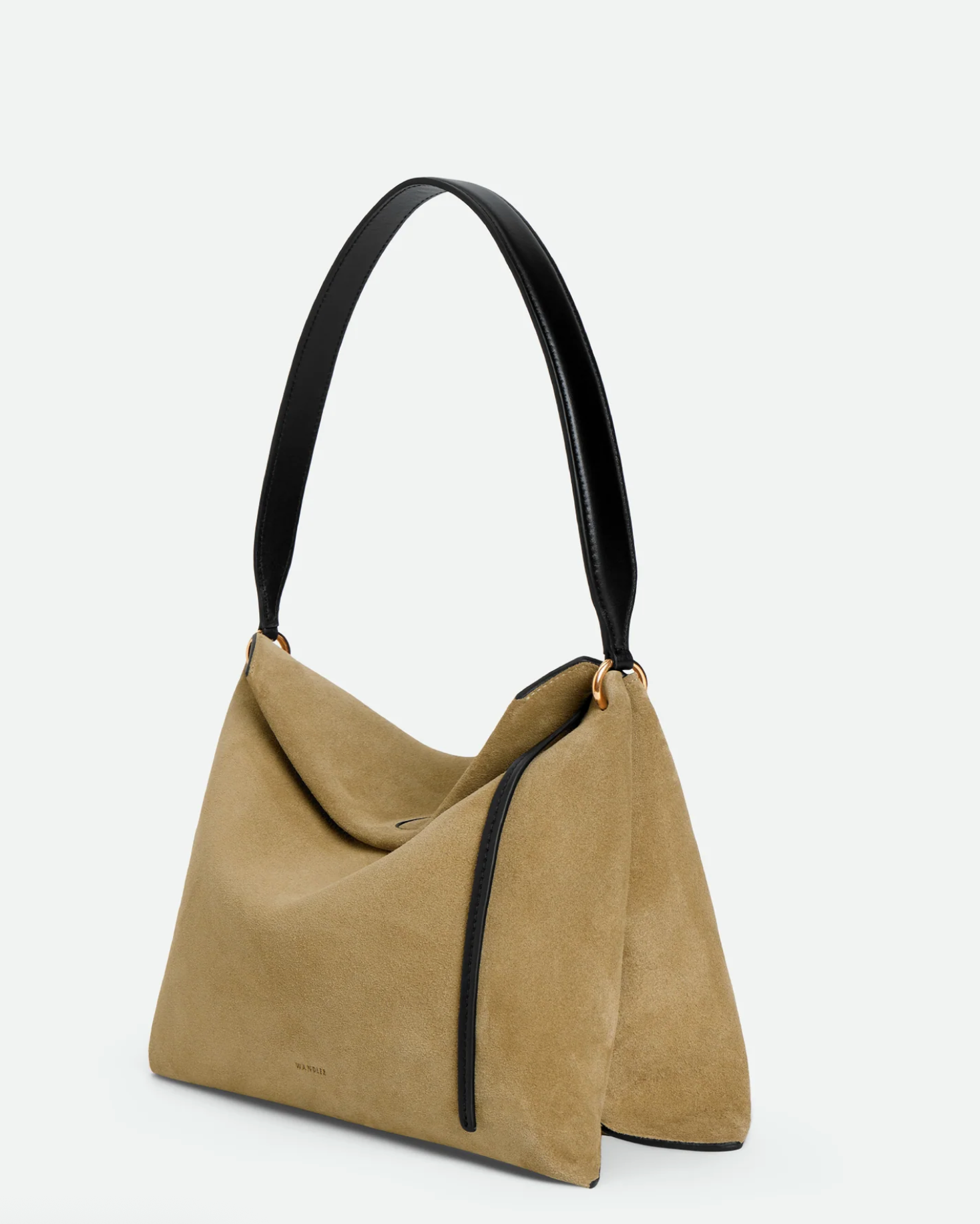Small Penelope Tote in Khaki Suede-Handbags-Wandler-ACAISBLK-OS-Mercantile Portland