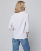 Soft Touch 3/4-Sleeve Boat-Neck Top-T-Shirts-Majestic Filatures-Black-1-Mercantile Portland