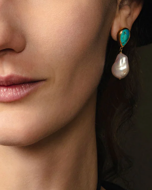 Sonora Turquoise Drop Earrings-Jewelry-Chan Luu-Turquoise-OS-Mercantile Portland