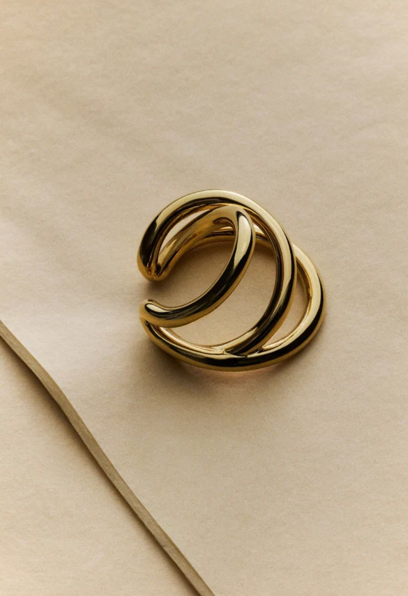 Spirals Ear Cuff-Jewelry-Otiumberg-Yellow Gold-OS-Mercantile Portland