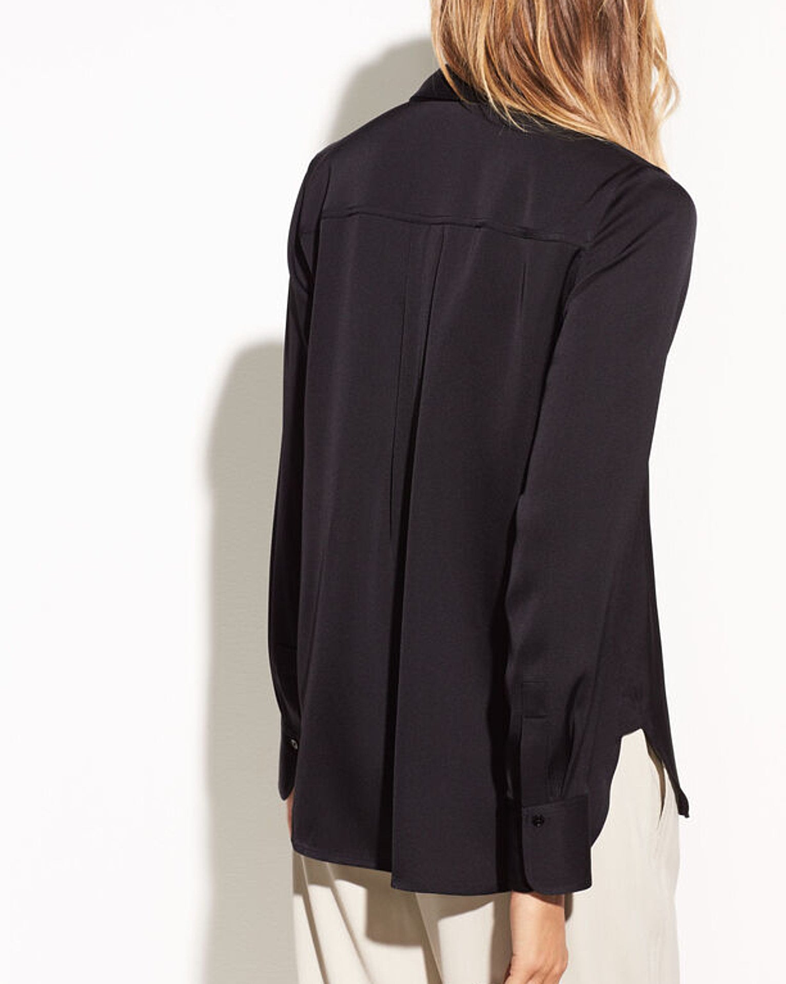 Stretch-Silk Shirt-Shirts-Vince-Optic White-XS-Mercantile Portland