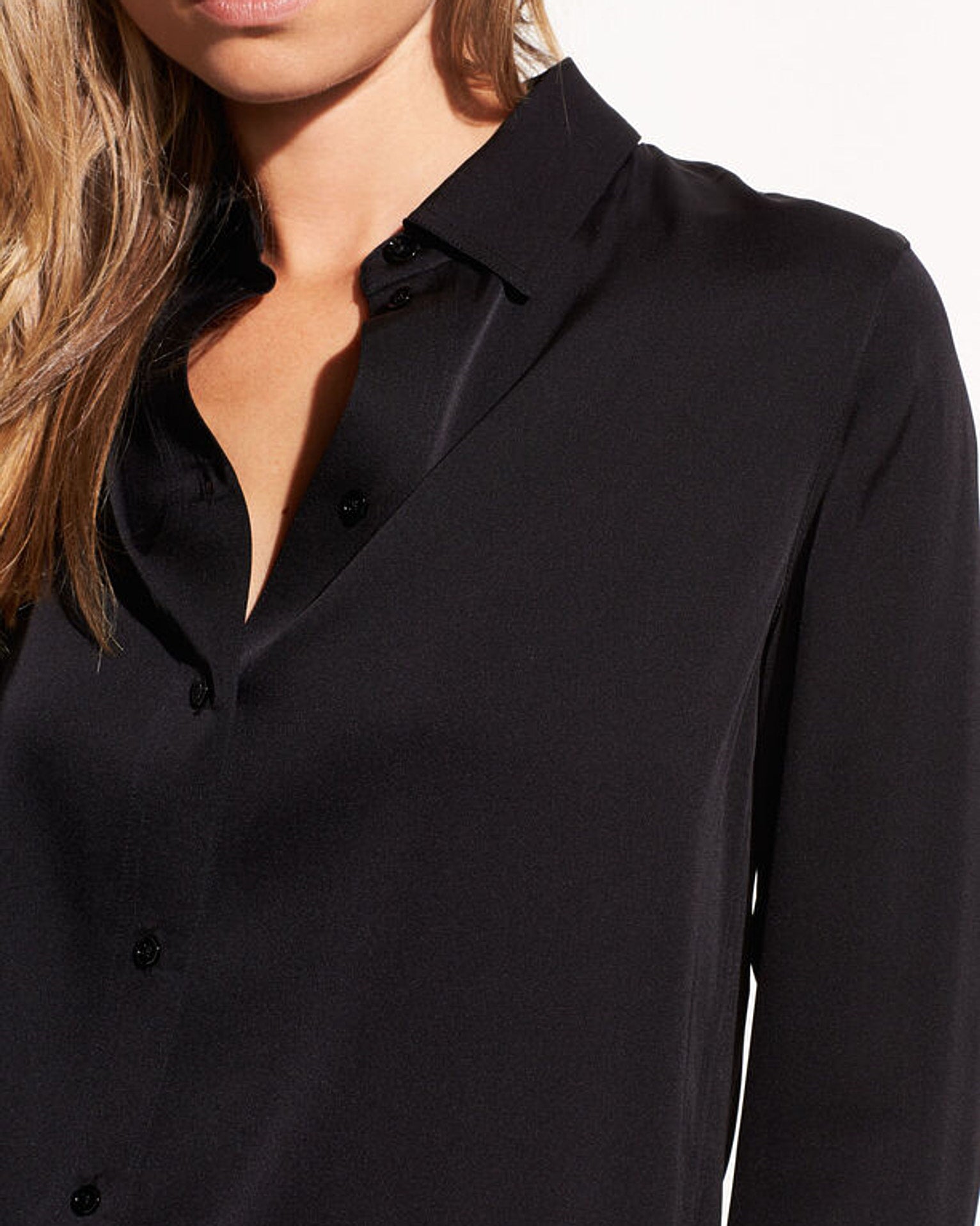 Stretch-Silk Shirt-Shirts-Vince-Optic White-XS-Mercantile Portland