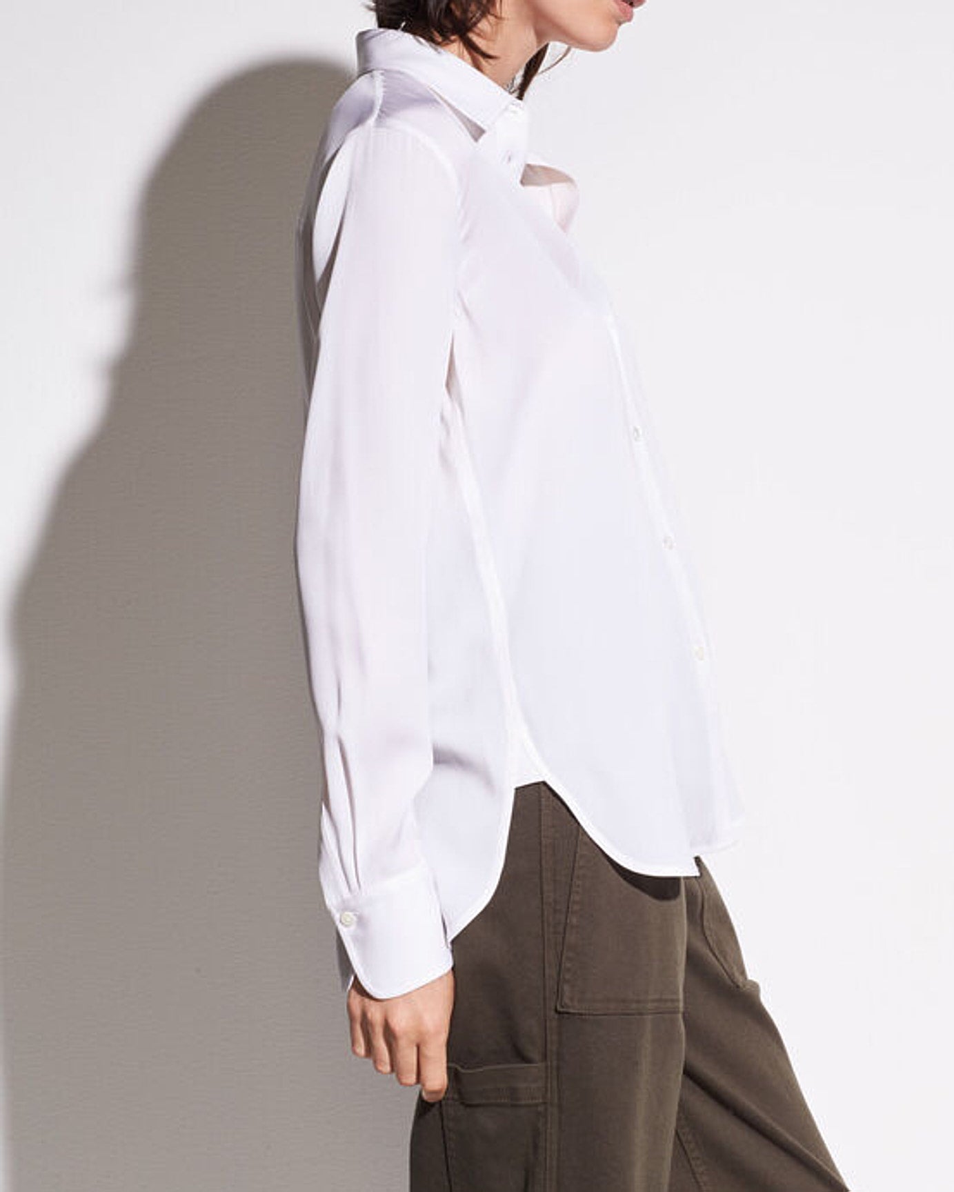 Stretch-Silk Shirt-Shirts-Vince-Optic White-XS-Mercantile Portland