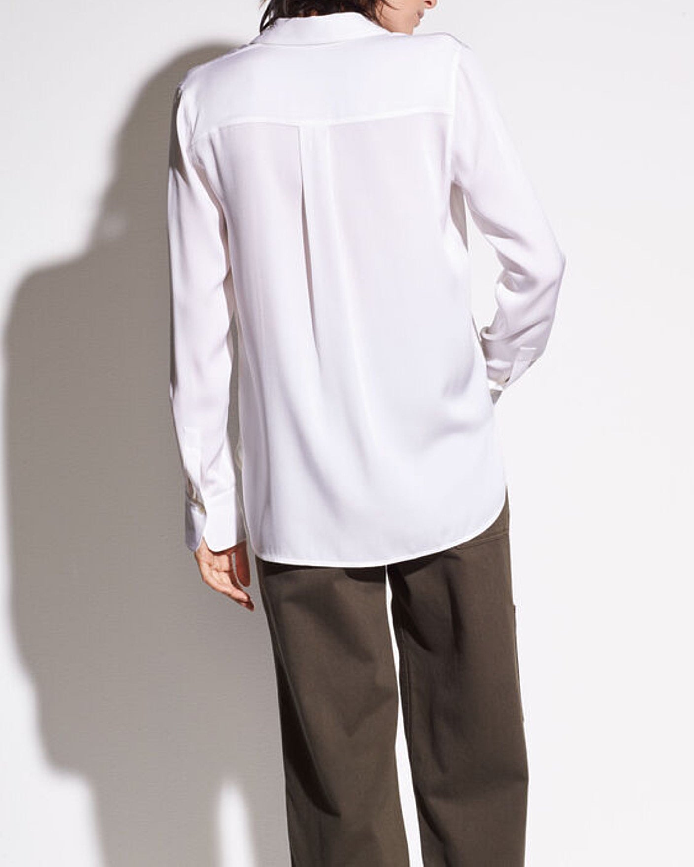 Stretch-Silk Shirt-Shirts-Vince-Optic White-XS-Mercantile Portland