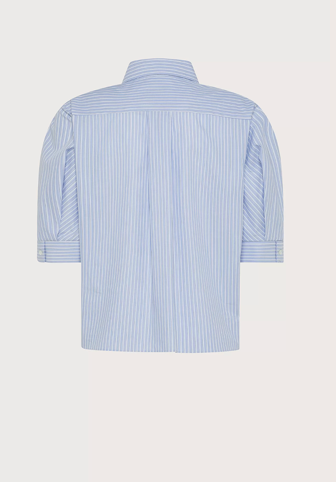 Striped Short Sleeve Cropped Shirt-Tops-Seventy-Celeste-38-Mercantile Portland