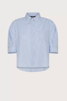 Striped Short Sleeve Cropped Shirt-Tops-Seventy-Celeste-38-Mercantile Portland