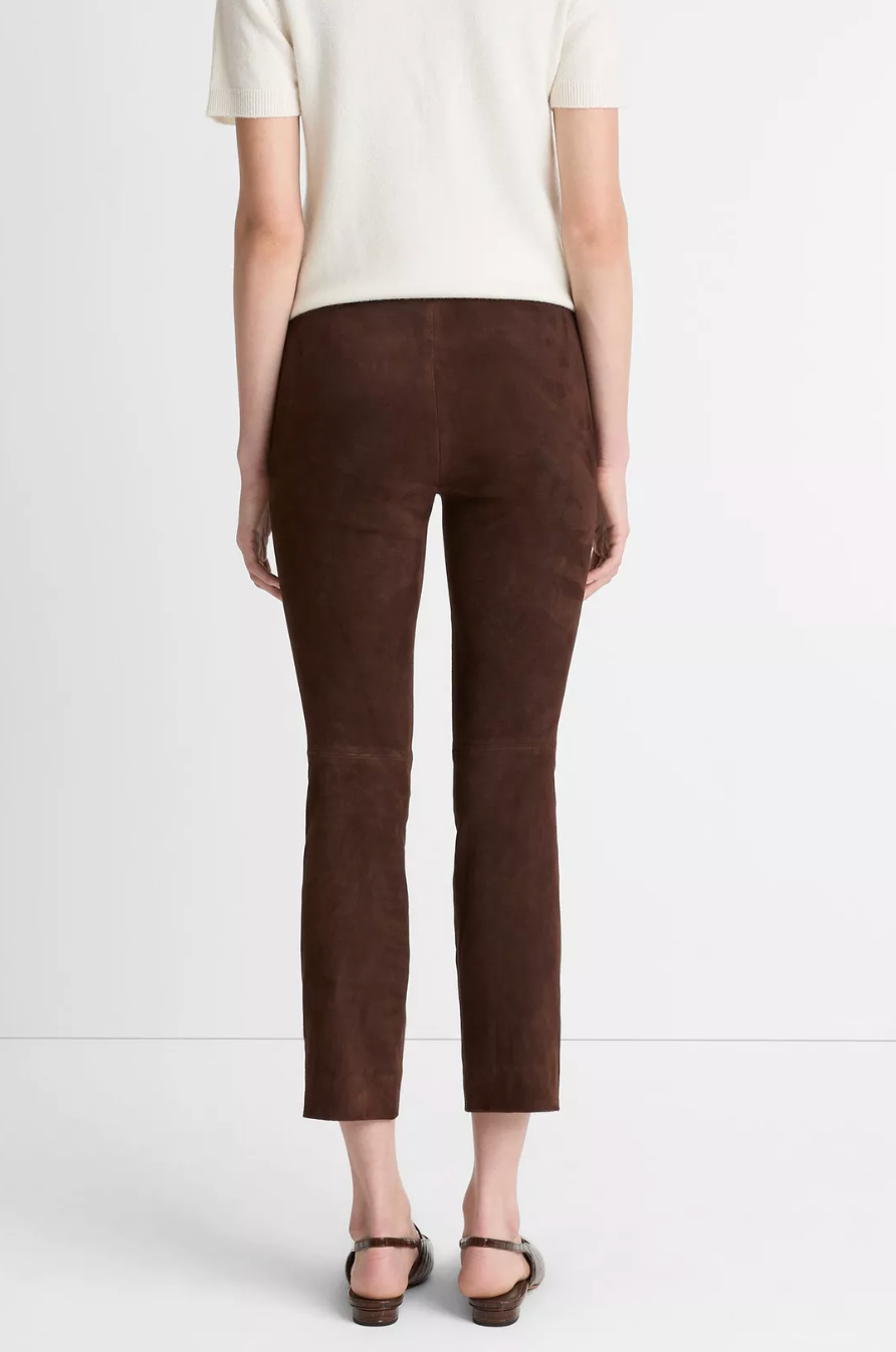 Suede Split Hem Cropped Pant-Pants-Vince-Chocolate-XXS-Mercantile Portland