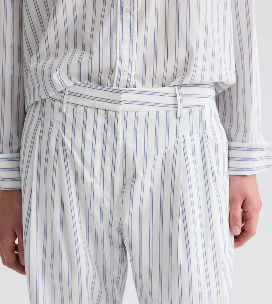Sulli Pant in Hairline Stripe-Pants-TWP-White / Midnight-4-Mercantile Portland