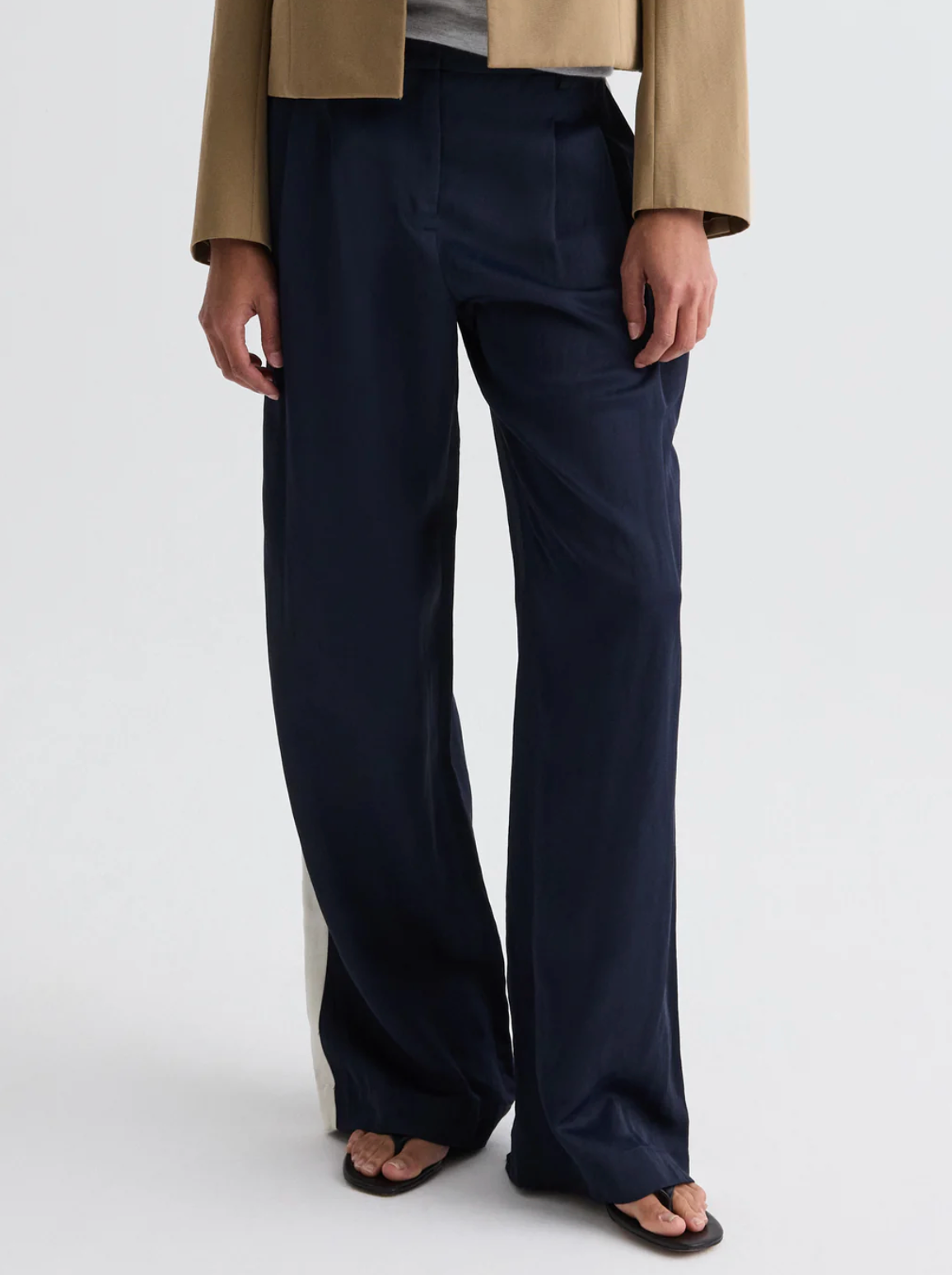 Sulli Pant with Tux Stripe-Pants-TWP-Midnight/Bone-2-Mercantile Portland