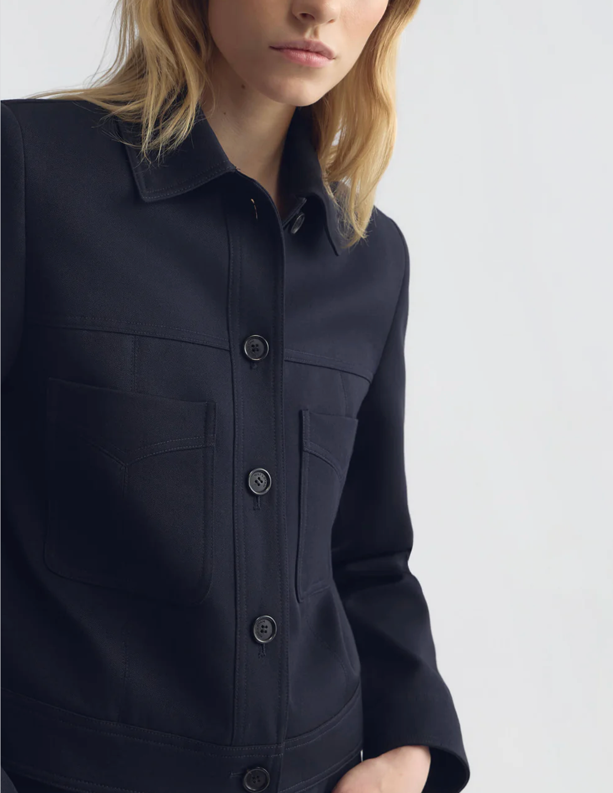 Susannah Wool Jacket in Midnight-Jackets-Nili Lotan-Midnight-XS-Mercantile Portland
