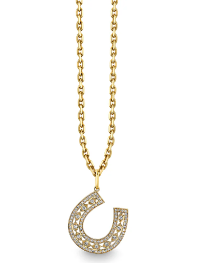 SYDNEY EVAN GOLD AND DIAMOND MARQUIS EYE HORSESHOE CHARM NECKLACE-Staging-SYDNEY EVAN-OS-YG-Mercantile Portland