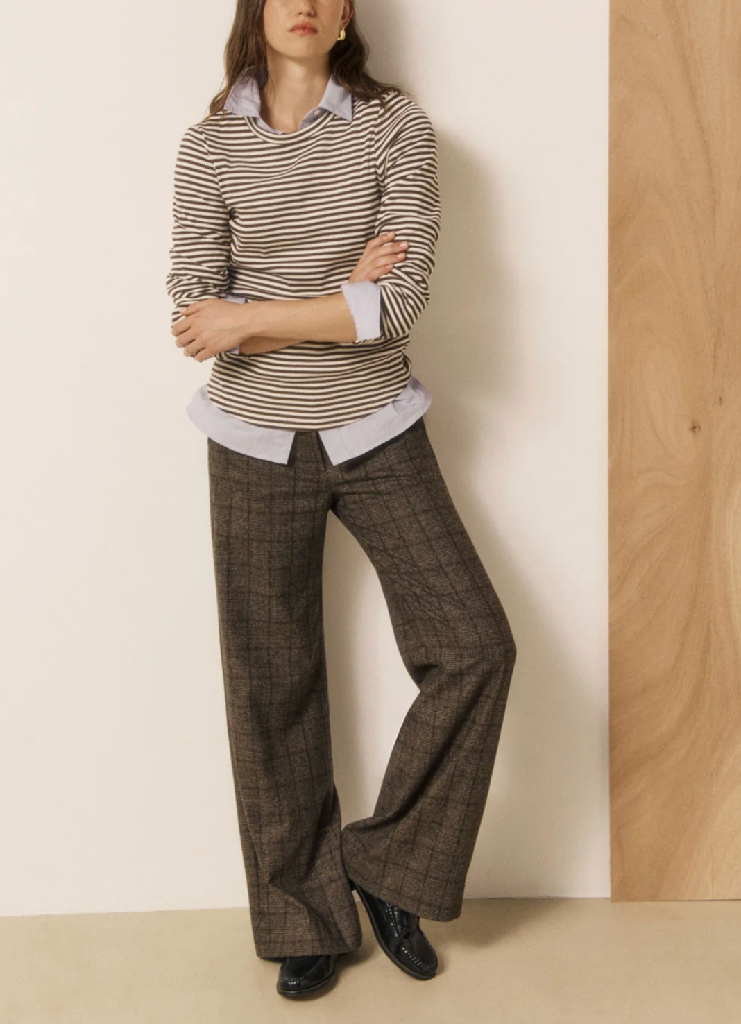 Taurua Ribbed Cotton Tee in Chocolate-T-Shirts-HARTFORD-Chocolate-1-Mercantile Portland