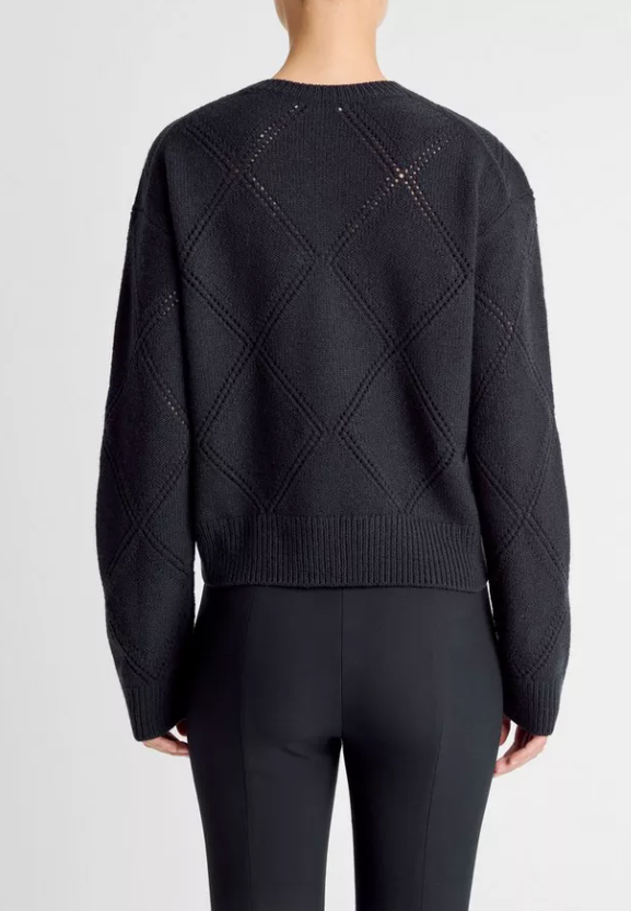 Textured Argyle Wool Sweater-Sweaters-Vince-Coastal Blue-XXS-Mercantile Portland