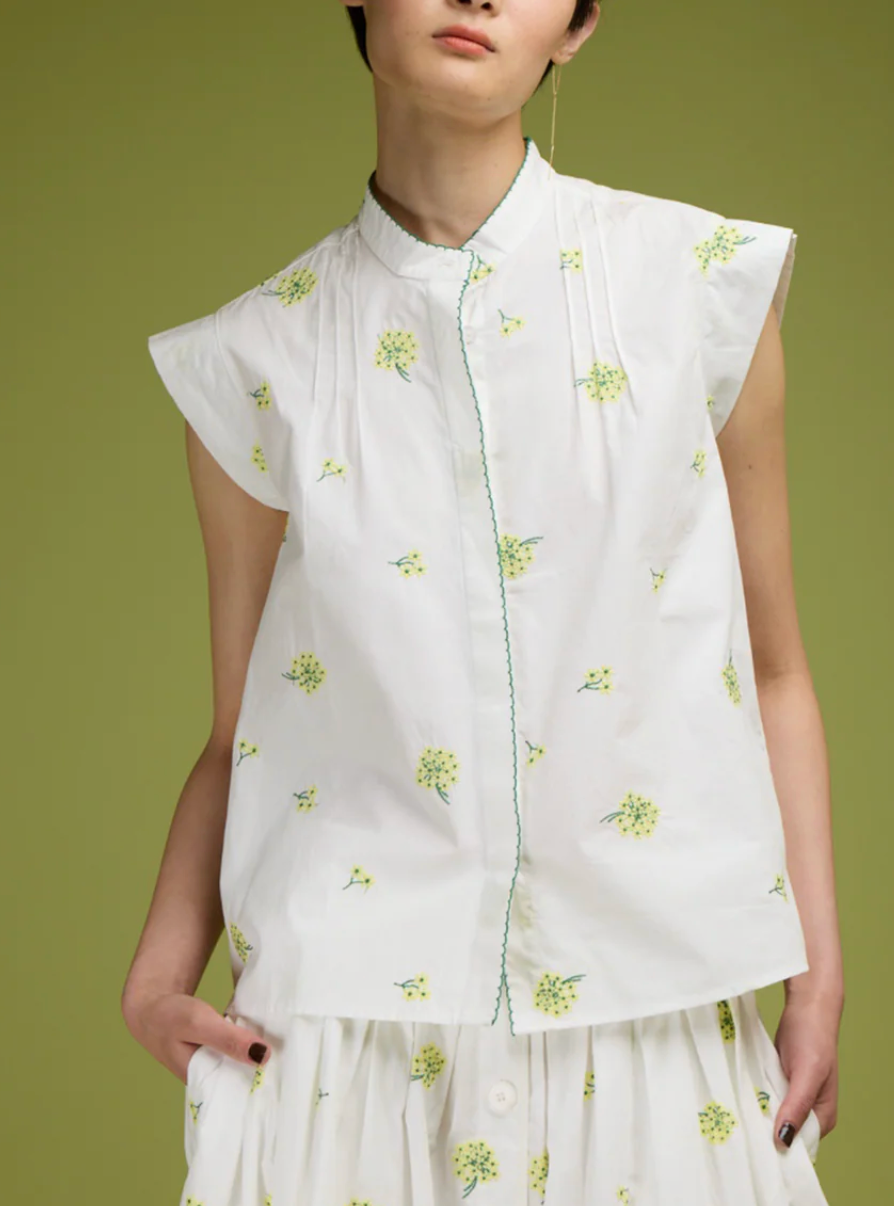 The Carla Shirt-Shirts-Love Binetti-White Floral-XS-Mercantile Portland