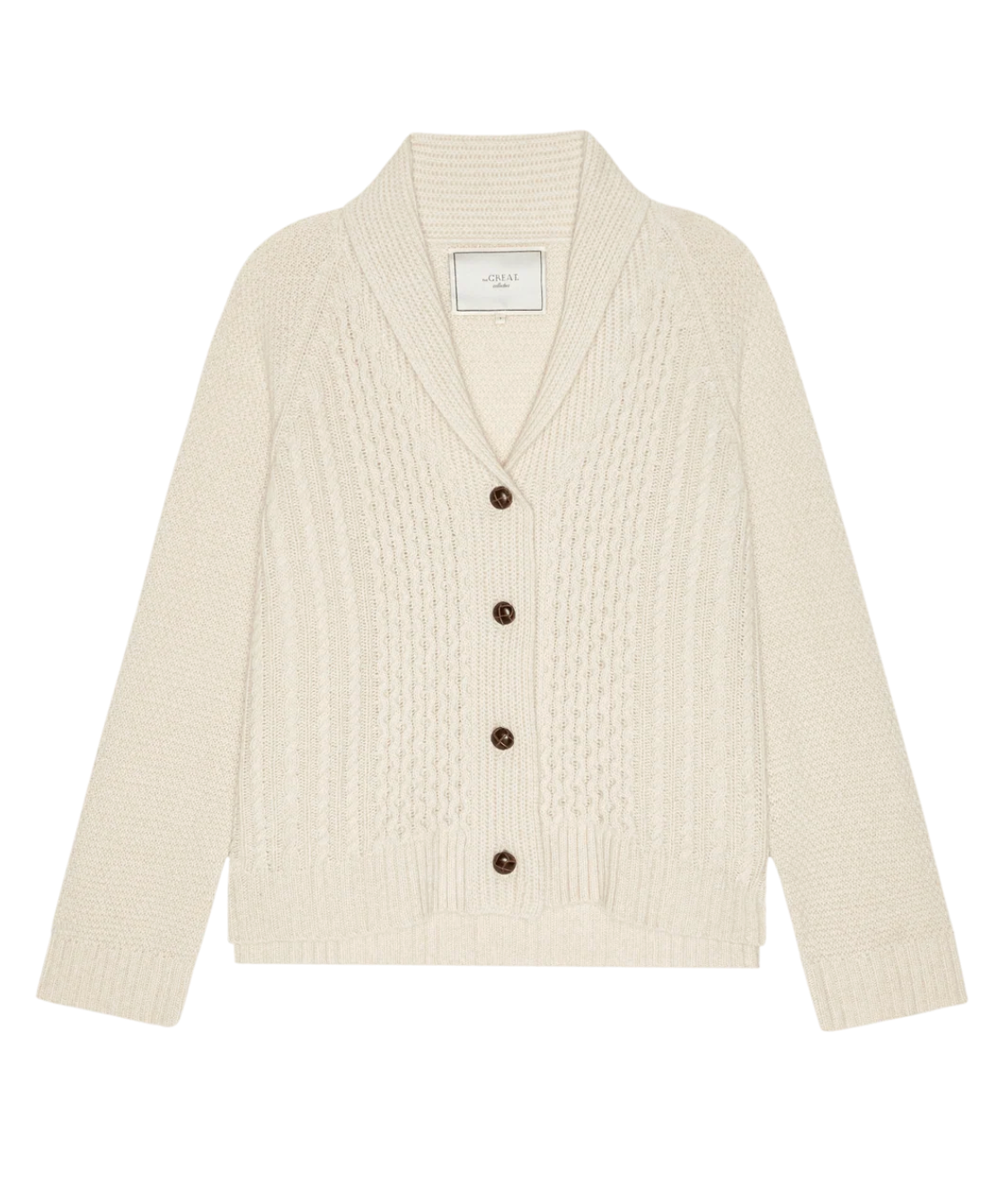 The Cashmere Cable Lodge Cardigan-Sweaters-The GREAT.-Cream-0-Mercantile Portland