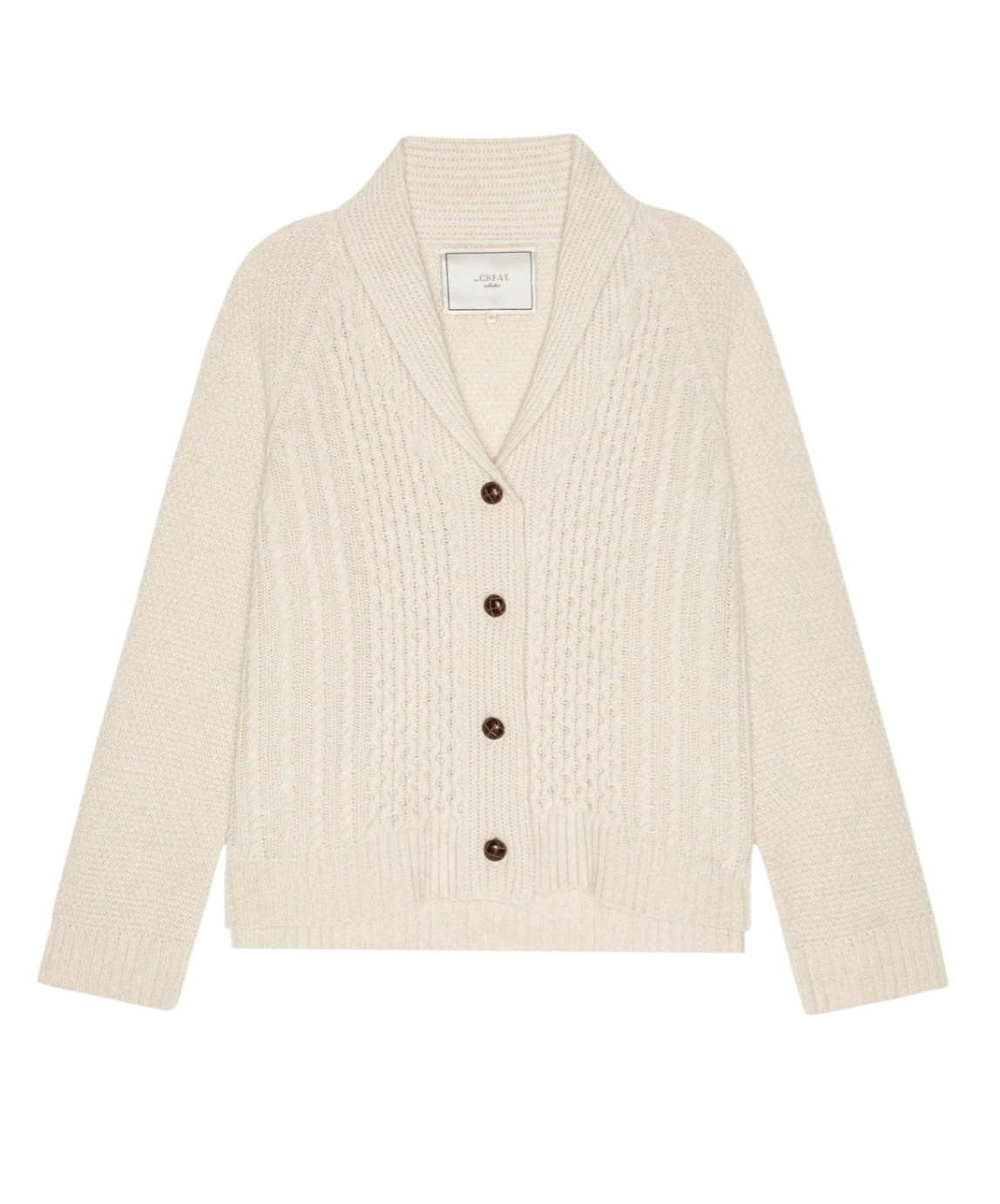 The Cashmere Cable Lodge Cardigan-Sweaters-The GREAT.-Cream-0-Mercantile Portland