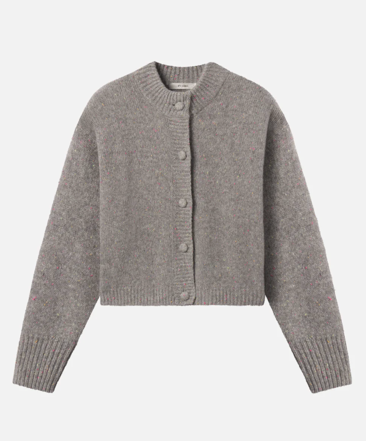 The Cashmere Fleck Cardi-Sweaters-Frame-Silver Fleck-XS-Mercantile Portland