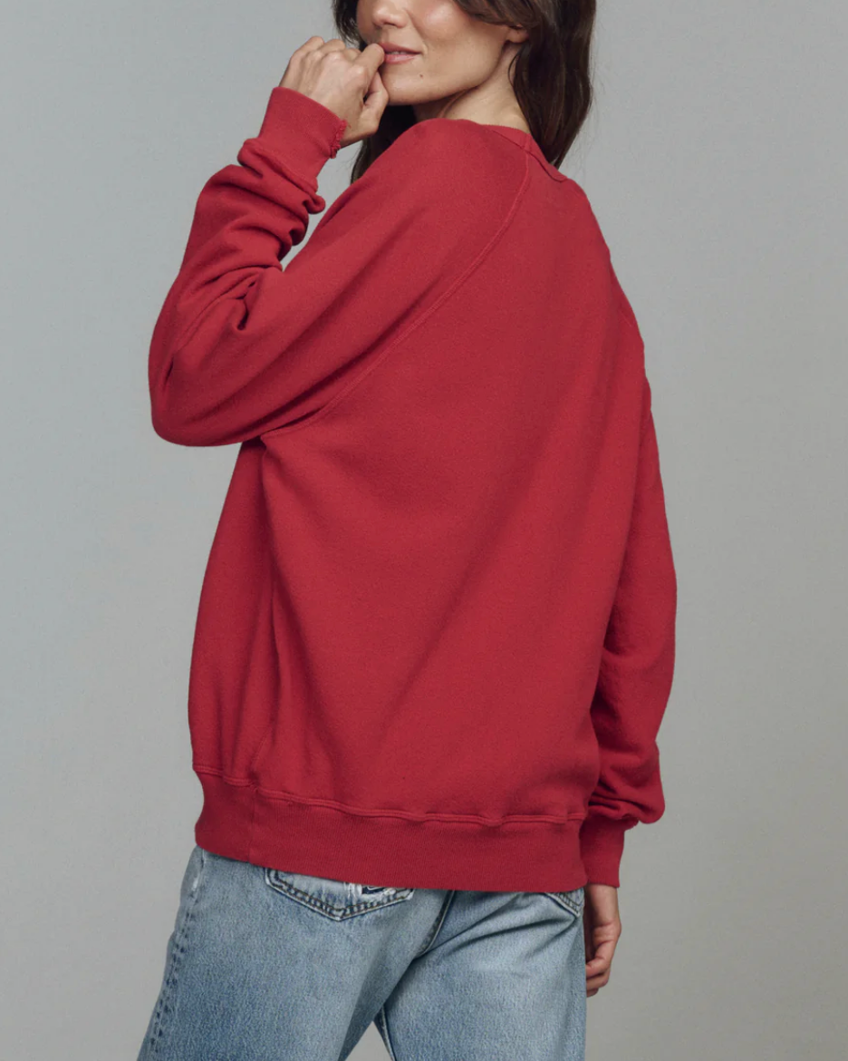 The College Sweatshirt-Sweaters-The GREAT.-True Red with Sleigh Graphic-0-Mercantile Portland
