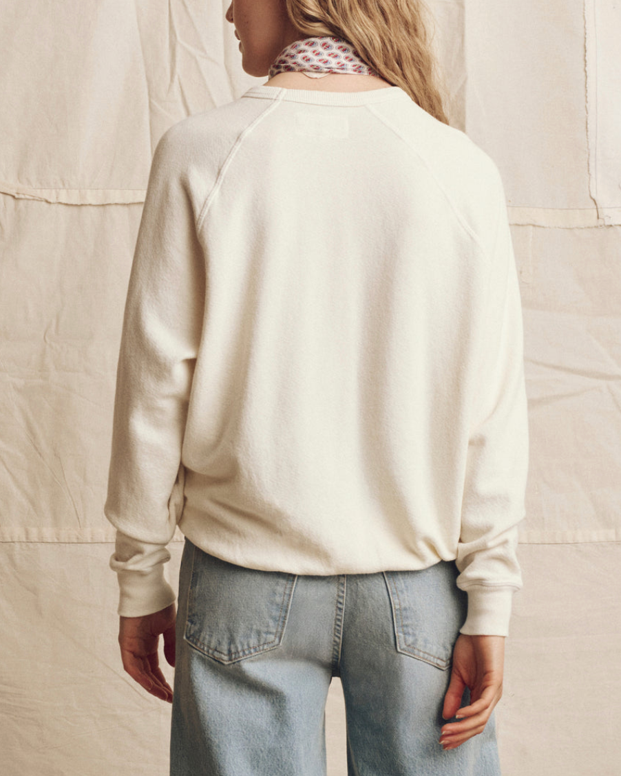 The College Sweatshirt w/Heart-Tops-The GREAT.-Ivory-0-Mercantile Portland