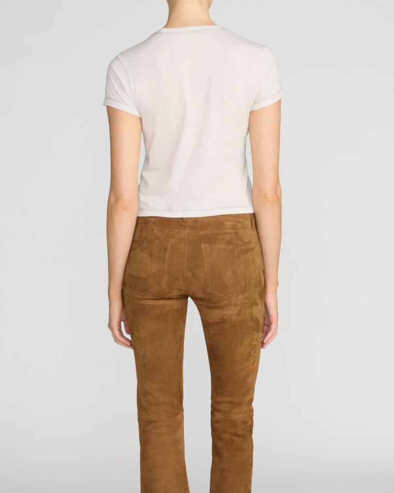 The Contrast Stitch Baby Tee-T-Shirts-Frame-Bone-XS-Mercantile Portland