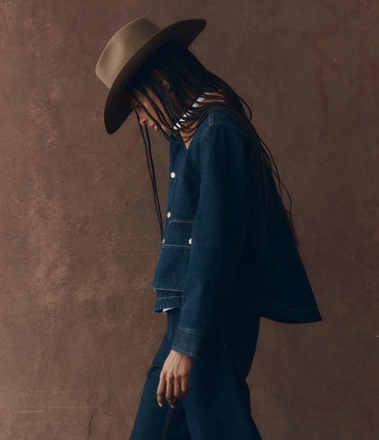 The Denim Swingy Jacket-Outerwear-The GREAT.-Midnight Rinse-1-Mercantile Portland
