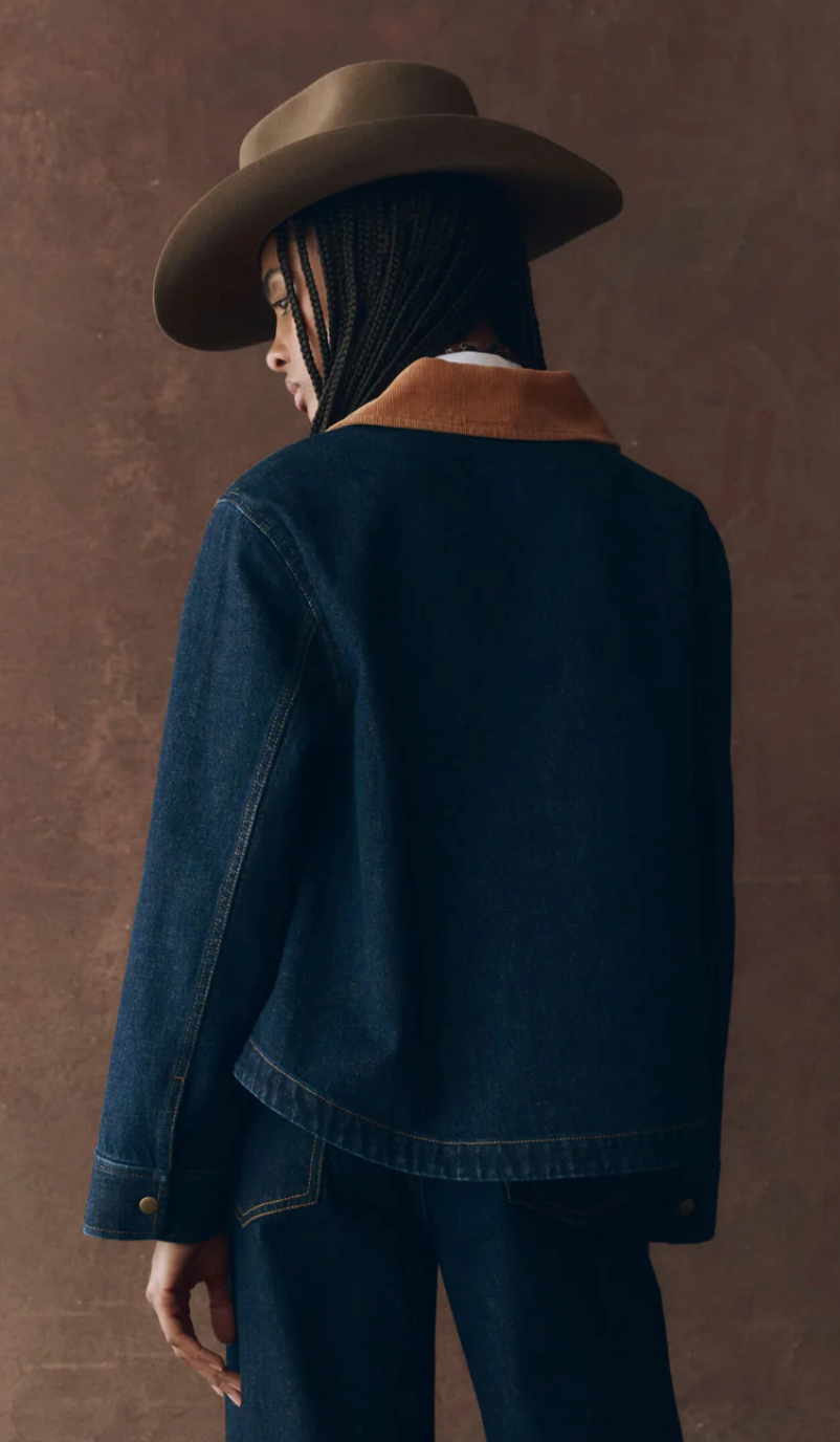 The Denim Swingy Jacket-Outerwear-The GREAT.-Midnight Rinse-1-Mercantile Portland