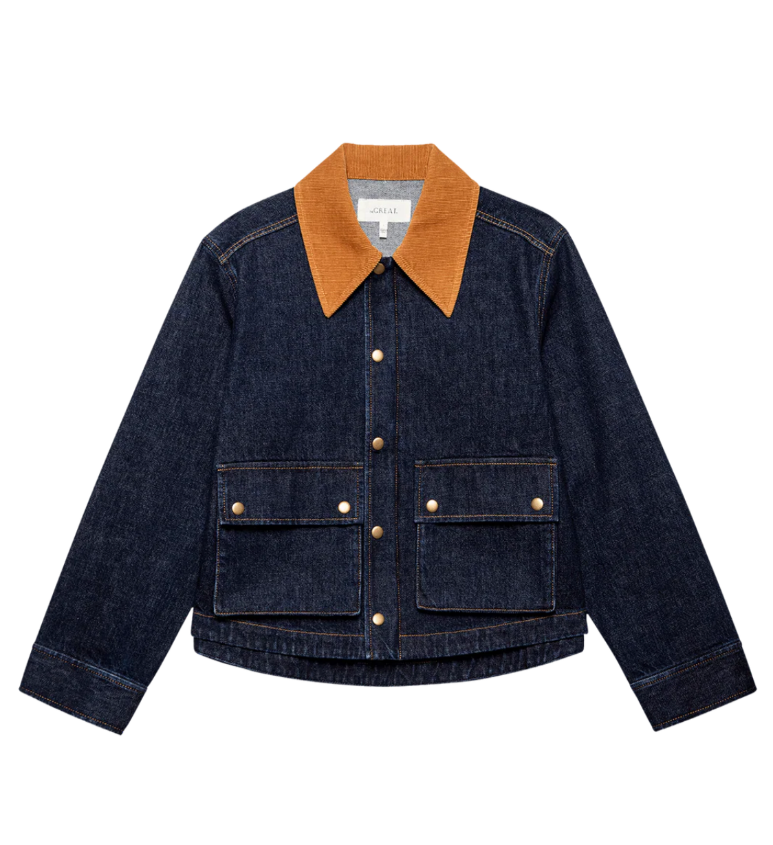 The Denim Swingy Jacket-Outerwear-The GREAT.-Midnight Rinse-1-Mercantile Portland