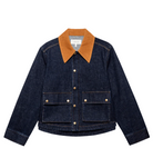 The Denim Swingy Jacket-Outerwear-The GREAT.-Midnight Rinse-1-Mercantile Portland