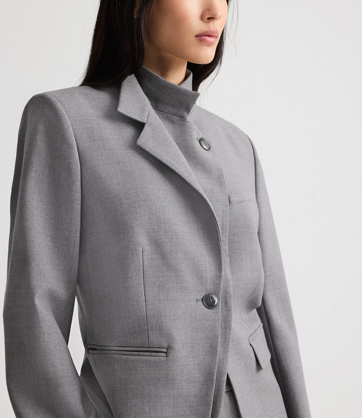 The Double Take Blazer In Heather Grey-Jackets-TWP-Heather Grey-XS-Mercantile Portland