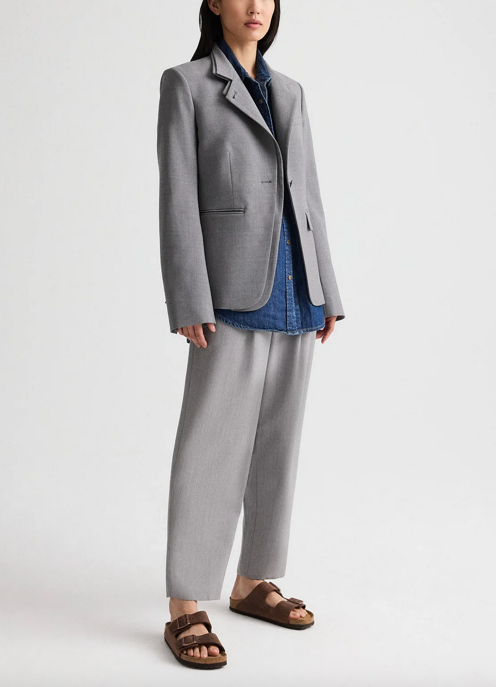 The Double Take Blazer In Heather Grey-Jackets-TWP-Heather Grey-XS-Mercantile Portland
