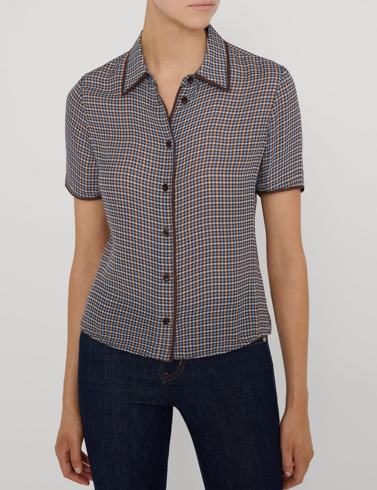 The Essential Top in Chestnut Plaid-Shirts-Frame-Chestnut Plaid-XS-Mercantile Portland