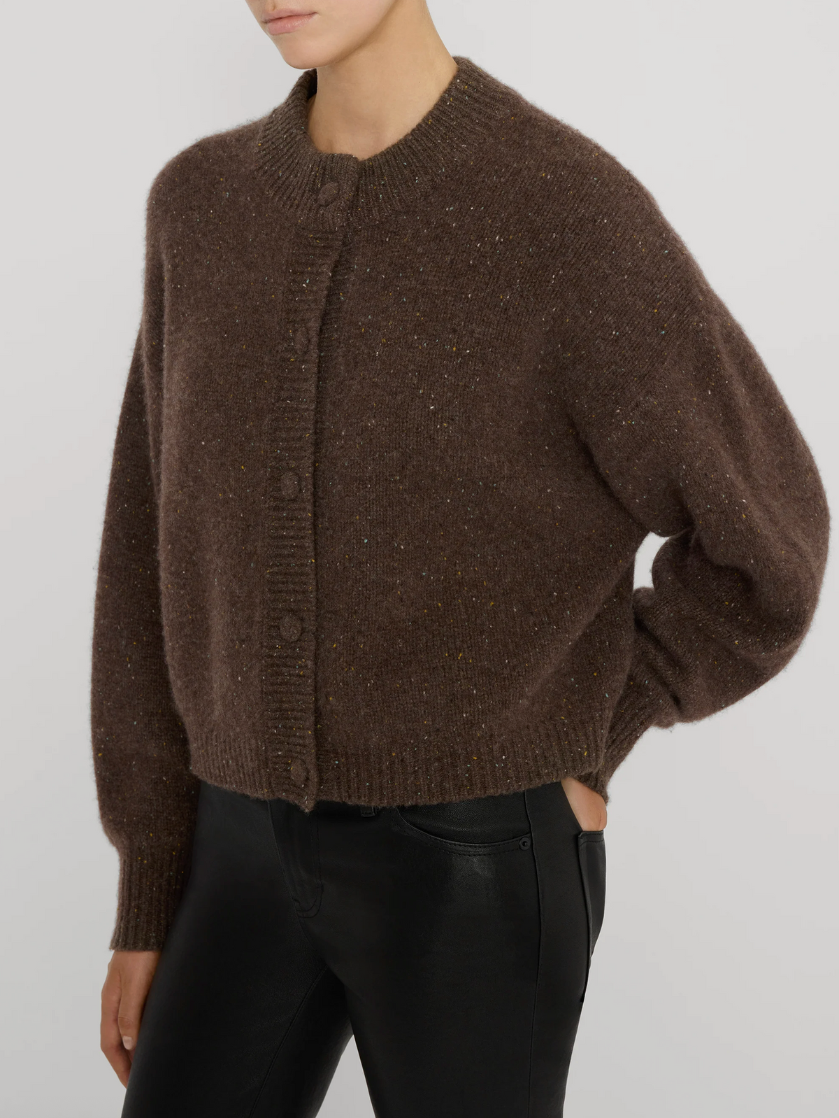The Fleck Cardigan in Brown-Sweaters-Frame-Brown-XS-Mercantile Portland
