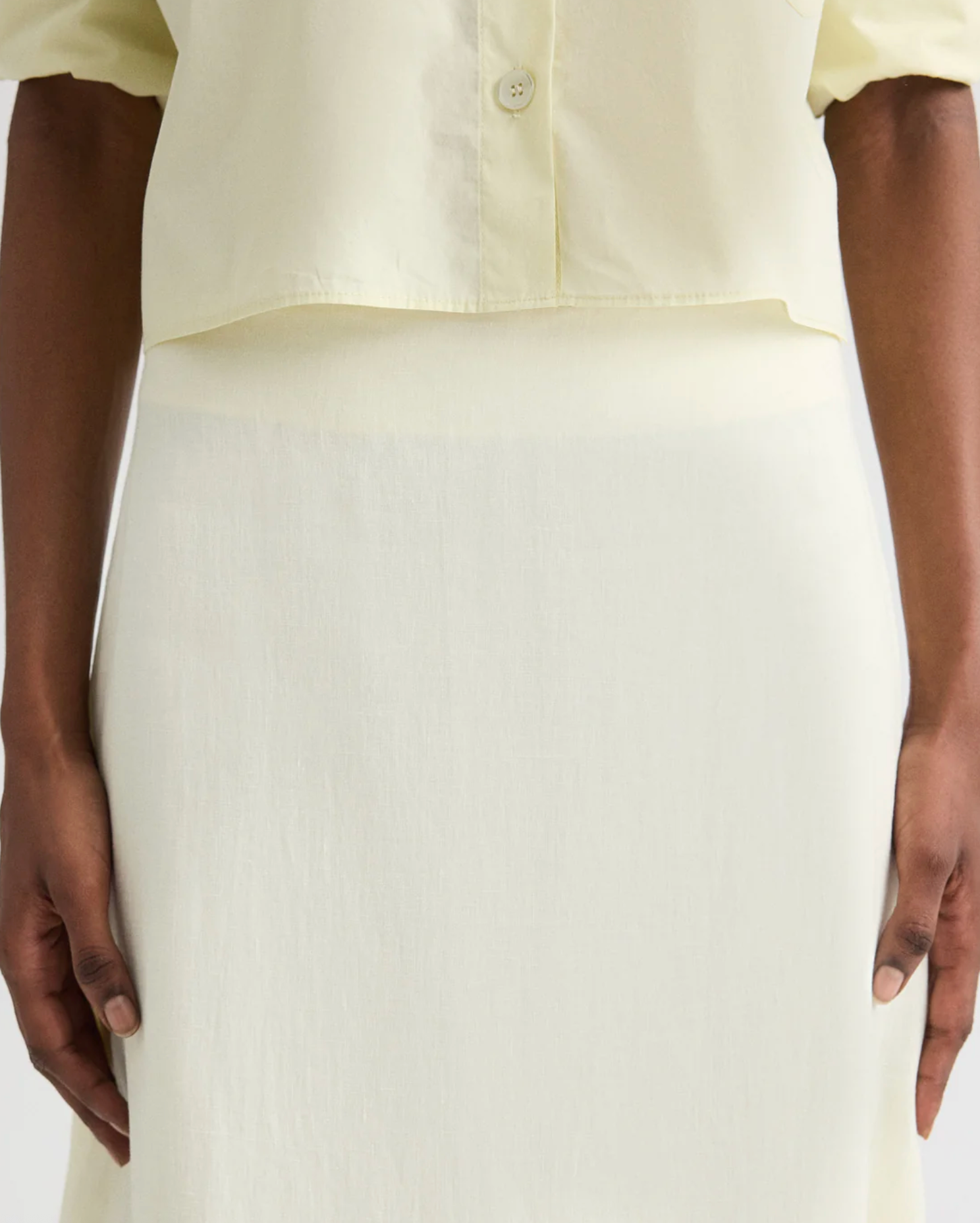 The Linen A-Line Skirt-Skirts and Shorts-TWP-Glass Green-2-Mercantile Portland