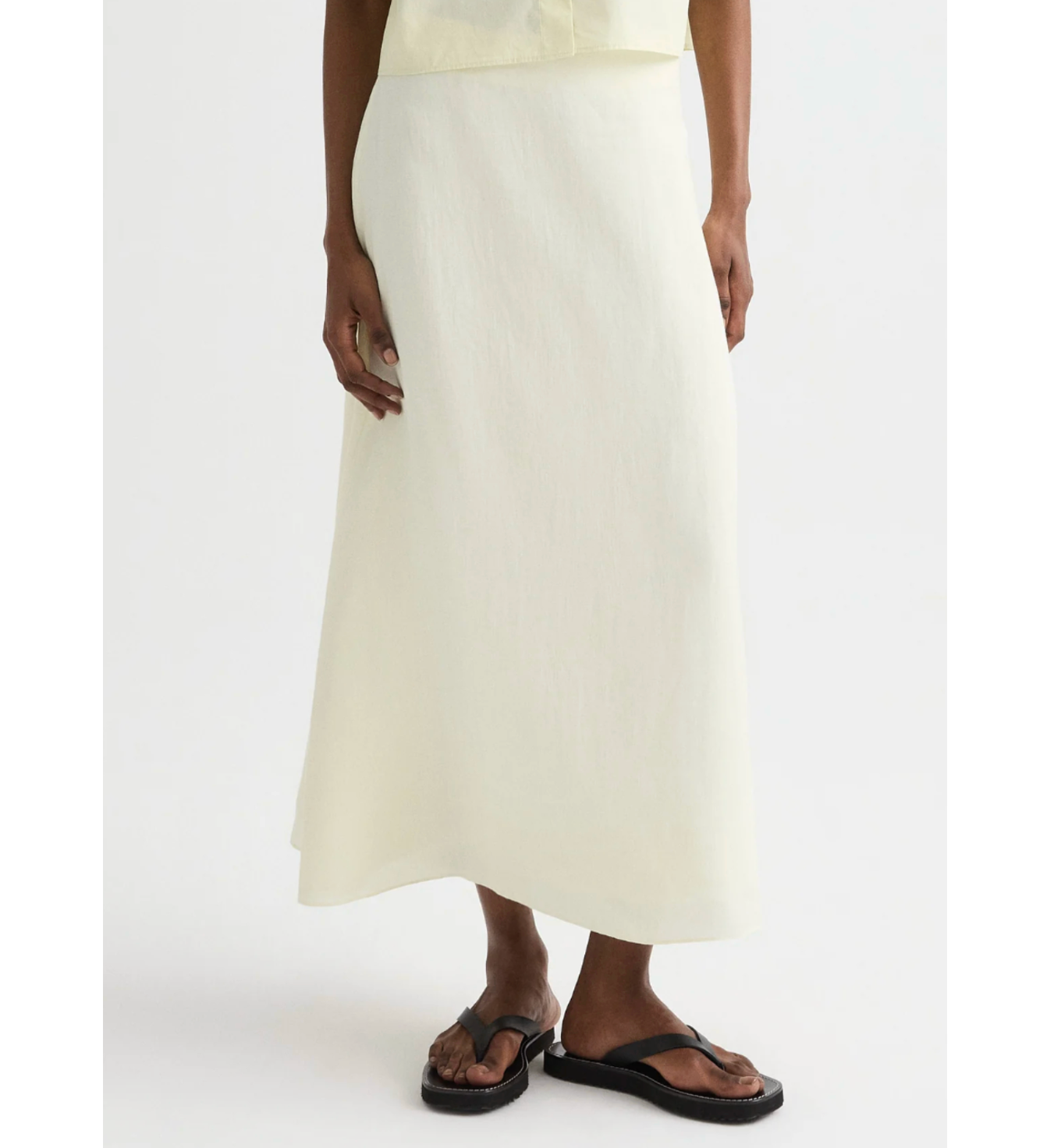 The Linen A-Line Skirt-Skirts and Shorts-TWP-Glass Green-2-Mercantile Portland