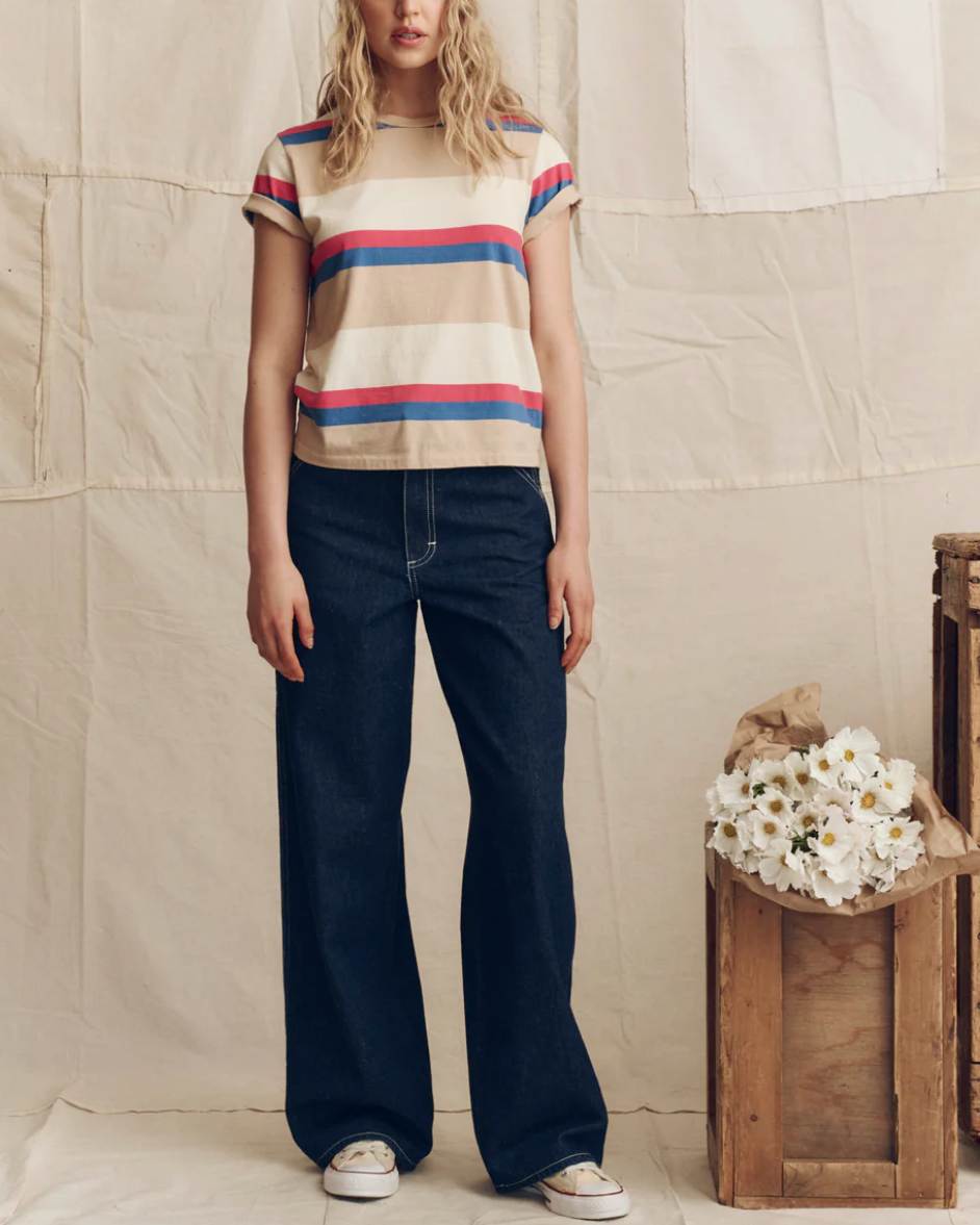 The Little Tee in Study Hall Stripe-T-Shirts-The GREAT.-Study Hall Stripe-0-Mercantile Portland