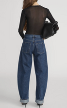 The Mesh Polka Dot Top-Tops-Frame-Black-XS-Mercantile Portland