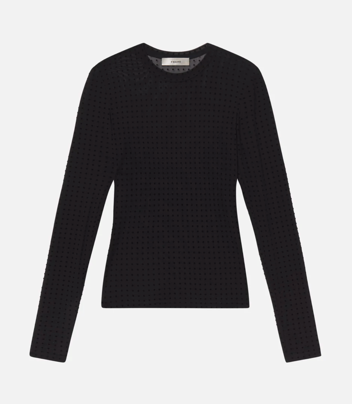 The Mesh Polka Dot Top-Tops-Frame-Black-XS-Mercantile Portland